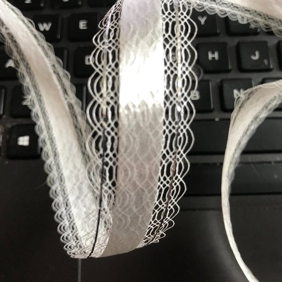 3 rolls vintage Decorette white with silver fancy ribbon New - Picture 9 of 11